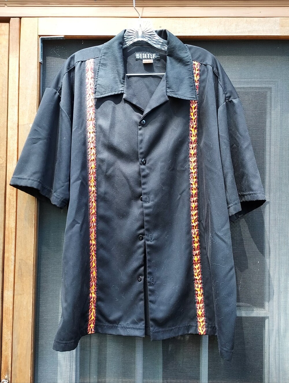 Filter Made In USA Rockabilly Flames Camp Shirt